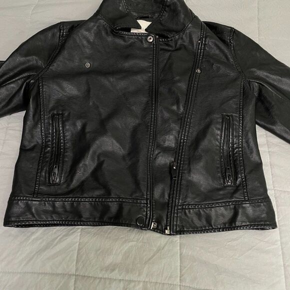 Women Altar'd State PU Leather Jacket in Black Relaxed Fit Medium - Picture 3 of 11